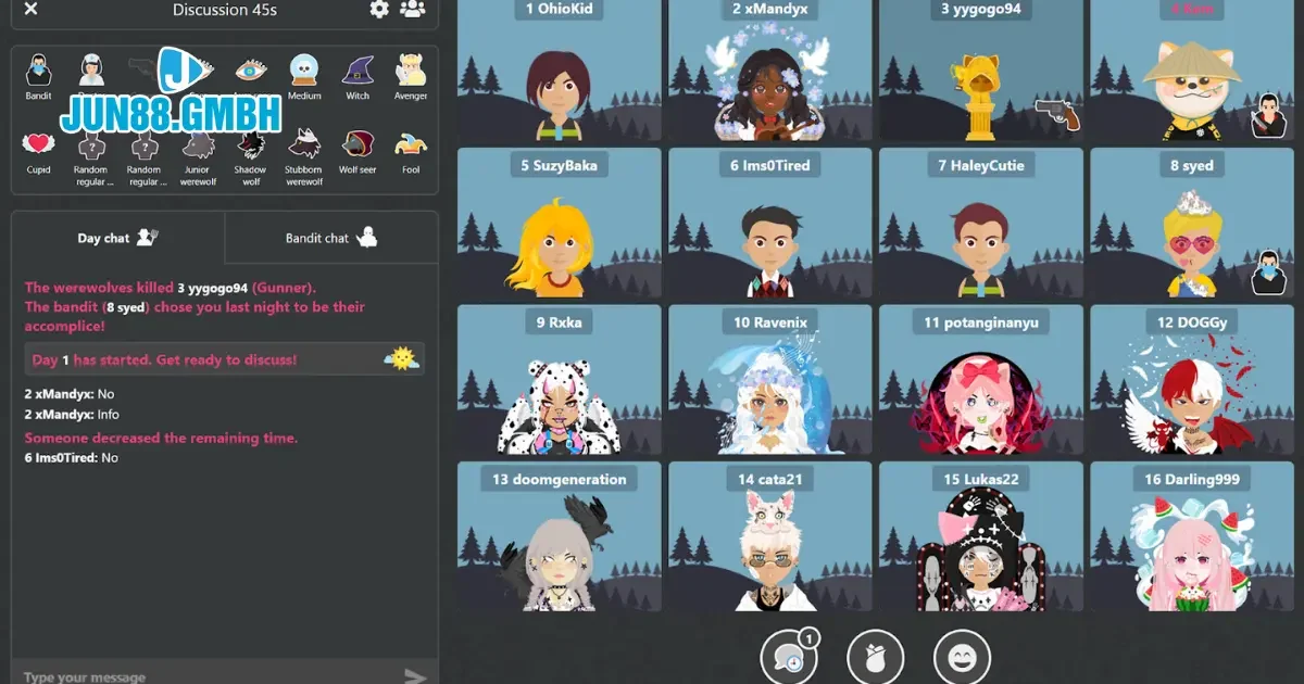 Bài Ma Sói Jun88 – Trò Chơi Thú Vị Dành Cho Hội Nhóm 3 Vai Trò Các Nhân Vật Trong Game