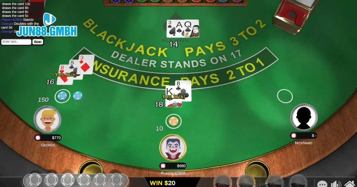 Blackjack Jun88 – Hành Trình Chiến Thắng Với Lối Chơi Tư Duy 4 Chiến Thuật Tăng Tỷ Lệ Thắng Với Bài Blackjack Jun88